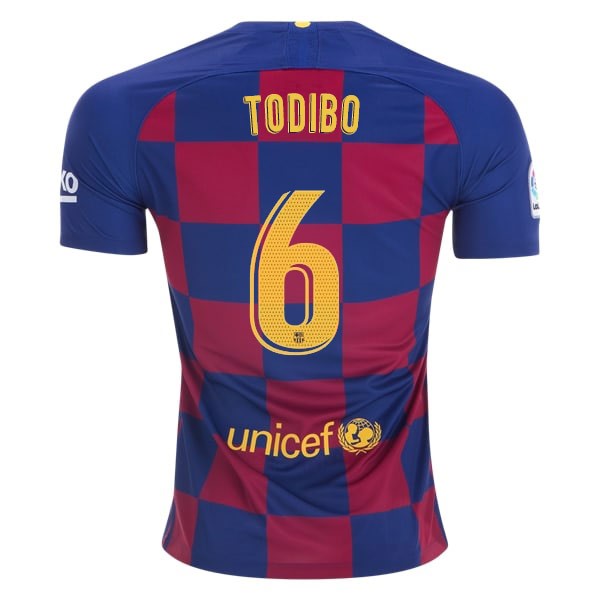 Camiseta Barcelona NO.6 Todibo 1ª 2019-2020 Azul Rojo